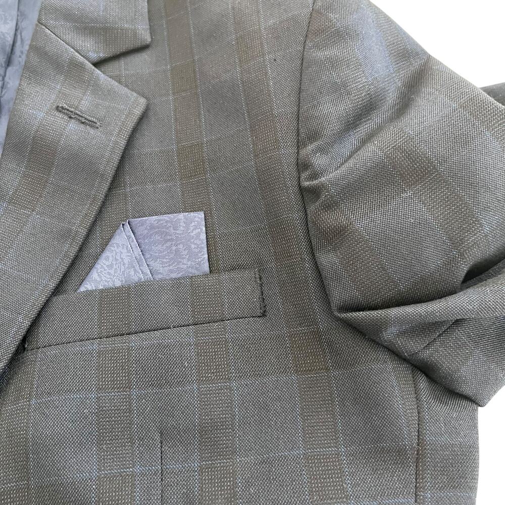 Leo & Zachary Boys Navy Black Plaid Suit Sports Jacket Blazer size 10 - Picture 13 of 14
